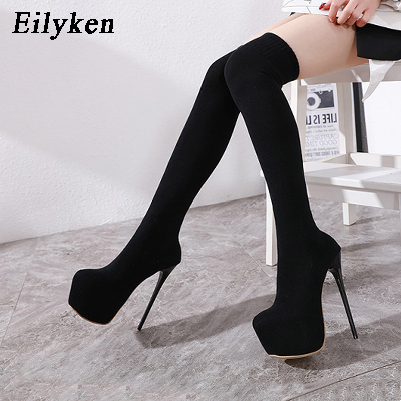 Eilyken 17CM Platform Heels Wo - Knee High Sock Women recension och pris