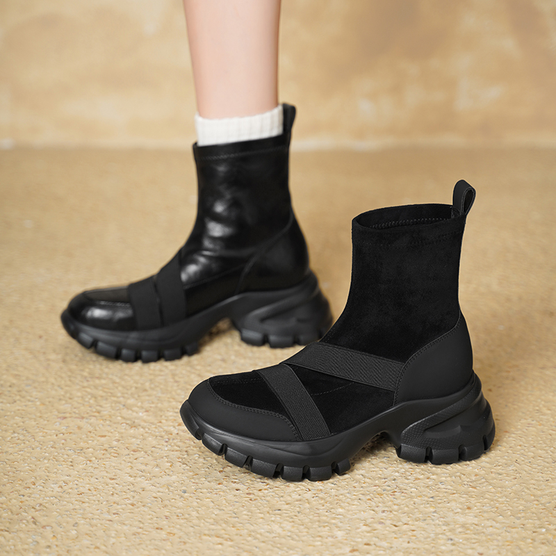 Women Suede Stretch Sock Boots - Toe Sock Split recension och pris