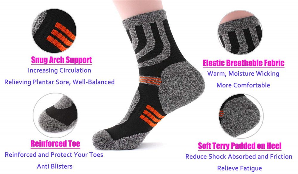 5 Pairs Socks Men Anti Blister - Wool Hiking Sock recension och pris